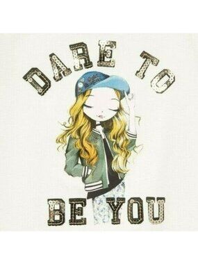 Girls Childrens Place Top Dare To Be You Cross-Back Straps S/S Top X-SM 4 White